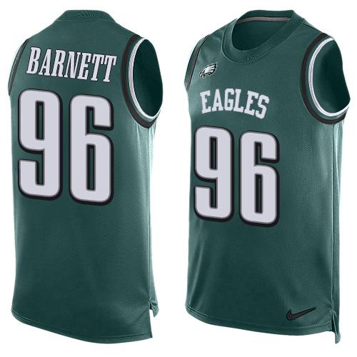 Nike Eagles #96 Derek Barnett Midnight Green Team Color Men's Stitched NFL Limited Tank Top Jersey
